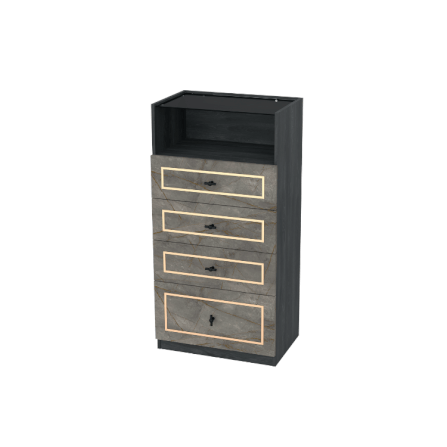 ตู้ลิ้นชัก 4 ลิ้นชัก WISDOM DESIGN FURNITURE GDW-601 60 ซม. สีแอชเกรย์/บราวน์มาร์เบิ้ล_2